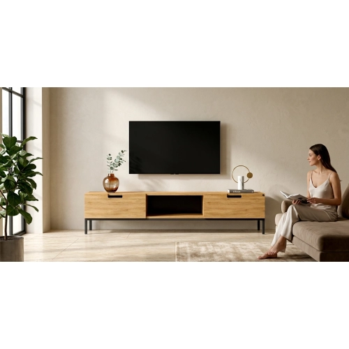 Szafka RTV-46 Drewno Lite Dąb Loft Lakier Rozmiary od 100 cm do 200 cm PREMIUM